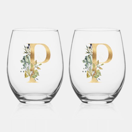 Elegant Gold Decorative Parco Civico-Ciani Weinglas Ohne Stiel (Vorderseite)