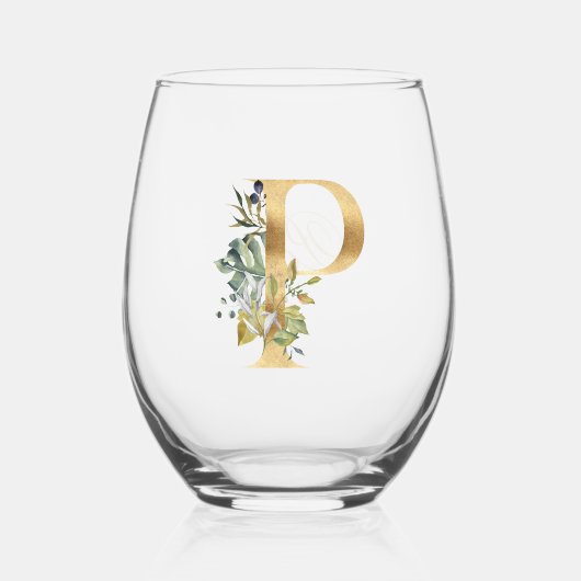 Elegant Gold Decorative Parco Civico-Ciani Weinglas Ohne Stiel (Vorderseite)