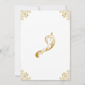 Elegant Gold Design Wedding Invitation on White Einladung (Rückseite)