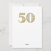 Elegant Gold Diamond 50. Hochzeitstag Feiertagskarte (Rückseite)