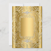 Elegant Gold Diamond Gem swirl Birthday Party Einladung (Rückseite)