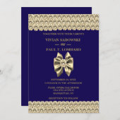 Elegant Gold Diamond Navy Blue Wedding Einladung (Vorne/Hinten)