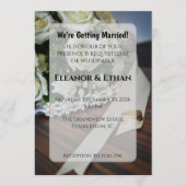 Elegant Gold Diamond Ring Pearl Bouquet Wedding In Einladung (Vorderseite)