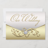 Elegant Gold Diamond Swirl Einladung zur Hochzeit (Vorderseite)