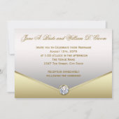 Elegant Gold Diamond Swirl Einladung zur Hochzeit (Rückseite)