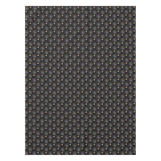 Elegant Gold Diamond Tufted Black Tablecloth Tischdecke (Vorderseite)