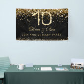 Elegant Gold Diamonds 10th Anniversary Party  Banner (Messeveranstaltung)