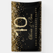 Elegant Gold Diamonds 10th Anniversary Party  Banner (Vertikal)