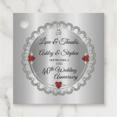 Elegant Gold Diamonds 40. Hochzeitstag Geschenkanhänger (Vorderseite)