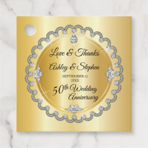 Elegant Gold Diamonds 50. Hochzeitstag Geschenkanhänger