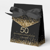 Elegant Gold Diamonds 50th Birthday Favor Box Geschenkschachtel (Vorderseite)
