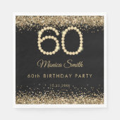 Elegant Gold Diamonds 60th Birthday Party Serviette (Vorderseite)