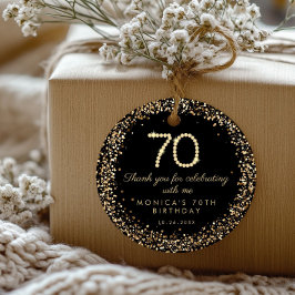 Elegant Gold Diamonds 70th Birthday Favor Tags Geschenkanhänger