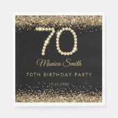 Elegant Gold Diamonds 70th Birthday Party  Serviette (Vorderseite)