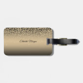Elegant Gold Diamonds-Glittery Lip-Personalisiert Gepäckanhänger (Rückseite horizontal)
