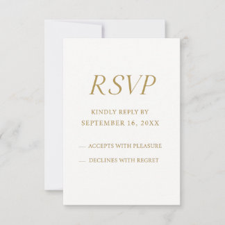 Elegant Gold Digital RSVP Card | Minimalist Weddin
