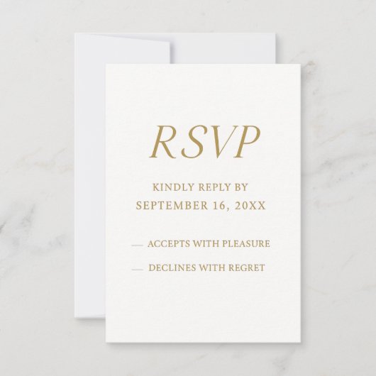 Elegant Gold Digital RSVP Card | Minimalist Weddin (Vorderseite)