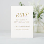 Elegant Gold Digital RSVP Card | Minimalist Weddin (Stehend Vorderseite)