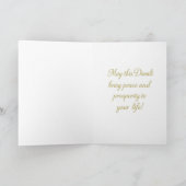 Elegant Gold Diya Happy Diwali Begrüßung Karte (Innenseite)