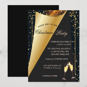 Elegant Gold Dots Company Weihnachtsfeier Einladung