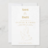 Elegant Gold Dove Save The Date Card (Vorderseite)