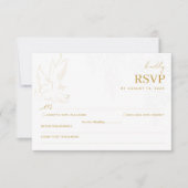 Elegant Gold Dove Wedding RSVP Card (Vorderseite)