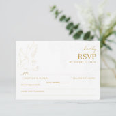 Elegant Gold Dove Wedding RSVP Card (Stehend Vorderseite)