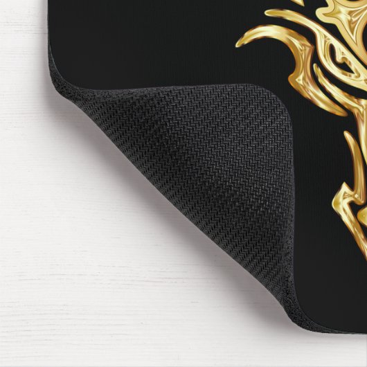 Elegant Gold Dragon Head Initial Fantasy Mousepad (Ecke)