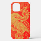 Elegant Gold Dragon Monogram Case-Mate iPhone Case (Rückseite)