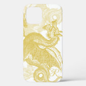 Elegant Gold Dragon Monogram Case-Mate iPhone Case (Rückseite)