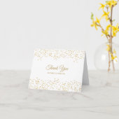 Elegant Gold Dust Confetti Script Vielen Dank Karte (Gelbe Blume)