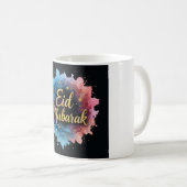 Elegant Gold Eid Mubarak Calligraphy Kaffeetasse (VorderseiteRechts)