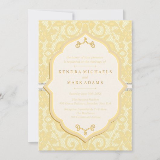 Elegant Gold & Elfenbeinküche Hochzeitsreise Einladung (Vorderseite)