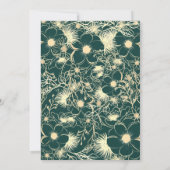 Elegant Gold Emerald Monogram Wedding Einladung (Rückseite)