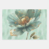 Elegant Gold & Emerald Poppy Wedding Wrapping  Geschenkpapier Set (Vorderseite 2)