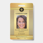 Elegant Gold Employee Foto ID Ausweis (Vorderseite)