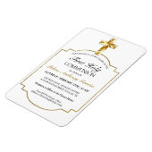 Elegant Gold Erstklassige Kommunion Einladung Magnet (Linke Seite)