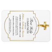 Elegant Gold Erstklassige Kommunion Einladung Magnet (Horizontal)