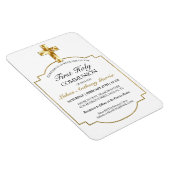 Elegant Gold Erstklassige Kommunion Einladung Magnet (Rechte Seite)