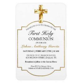 Elegant Gold Erstklassige Kommunion Einladung Magnet