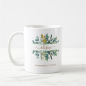Elegant Gold Eucalyptus Bridesmaid Gift Keepake Kaffeetasse (Links)