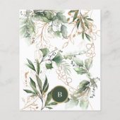 Elegant Gold Eucalyptus Budget Boho Moss Green Flyer (Hinten)