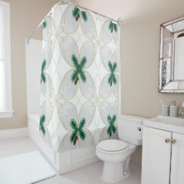 Elegant Gold Eucalyptus Holiday Shower Curtain – M Duschvorhang