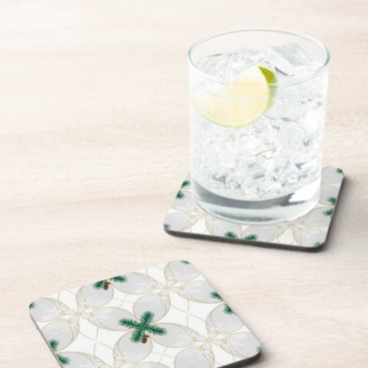 Elegant Gold Eucalyptus MerryMist Holiday Cork Coa Getränkeuntersetzer