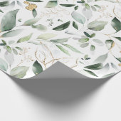 Elegant Gold Eukalyptus Greenery Blätter Geschenkpapier (Ecke)