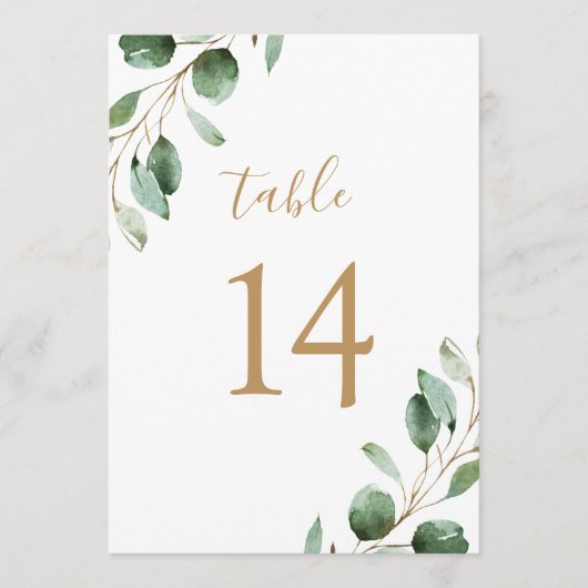 Elegant Gold Eukalyptus Grüne 12x18 (Vorderseite)