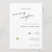 Elegant Gold Evening Reception Wedding Einladung (Vorderseite)