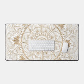 Elegant Gold Eye Sun Moon Mandala White Schreibtischunterlage (Tastatur & Maus)