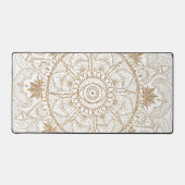 Elegant Gold Eye Sun Moon Mandala White Schreibtischunterlage (Vorderseite)