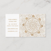Elegant Gold Eye Sun Moon Mandala White Visitenkarte (Rückseite)